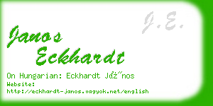 janos eckhardt business card